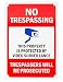 WALI Aluminum Sign for Home Business Security, Legend "No Trespassing - Video Surveillance", Rectangle 10" high x 7" wide, UV Protected and waterproof (SIGN-A-1), Black/Red/Blue on White