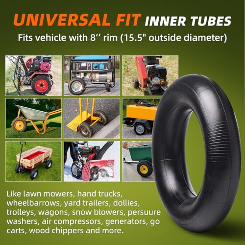 Image of AR-PRO 4.80 /4.00-8 inch Heavy Duty Replacement Inner Tube with TR-13 Straight Valve Stem (4-Pack) - for Wheelbarrows, Mowers, Hand Trucks and More