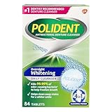 Polident Overnight Whitening Triple Mint Freshness Denture Cleaner Tablets - 84 CT