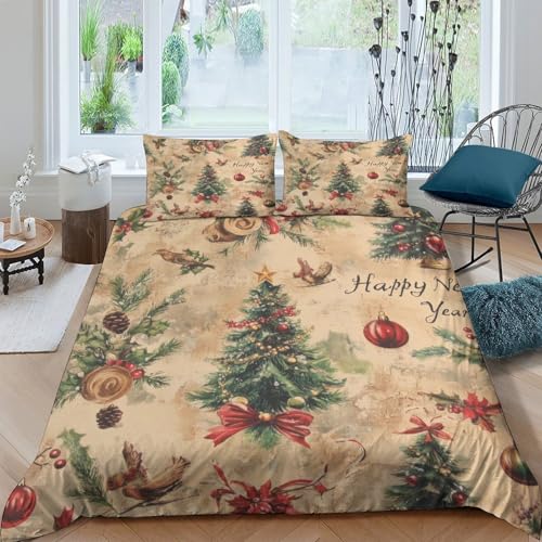 Housse de couette Noël 135x200 lit simple microfibre imprimé 3D - 4