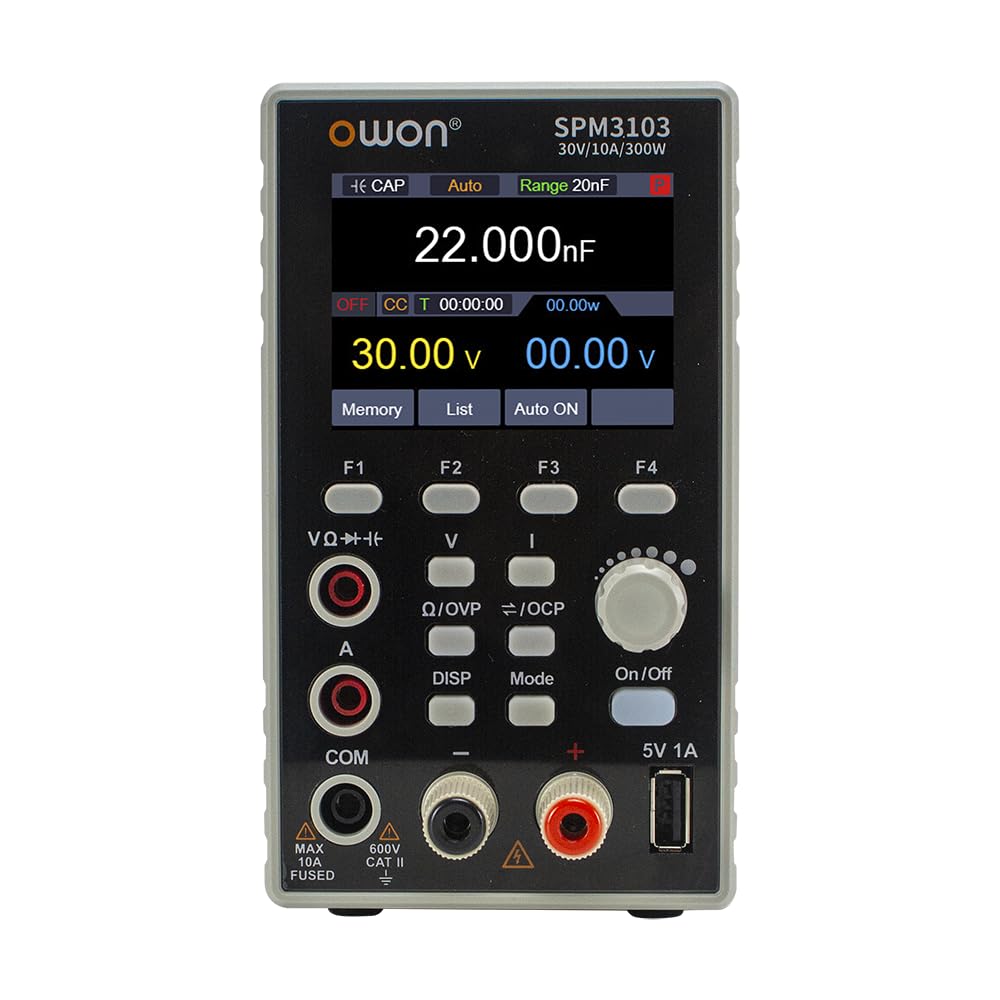 OWON SPM Series 1 CH DC Power Supply + Multimeter Function (SPM6103-60V/10A 300W,4 1/2 Digits,10mV/1mA)