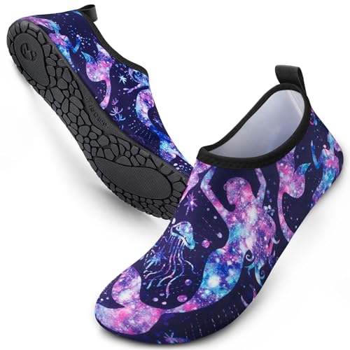 Image of SIMARI Water Shoes for Women Men Swim Aqua Socks Beach Pool Essentials Barefoot Surf River Boat Kayak Sea Yoga Sand Exercise Sport Accessories Breathable Quick-Dry Adult Youth Kid Size SWS001