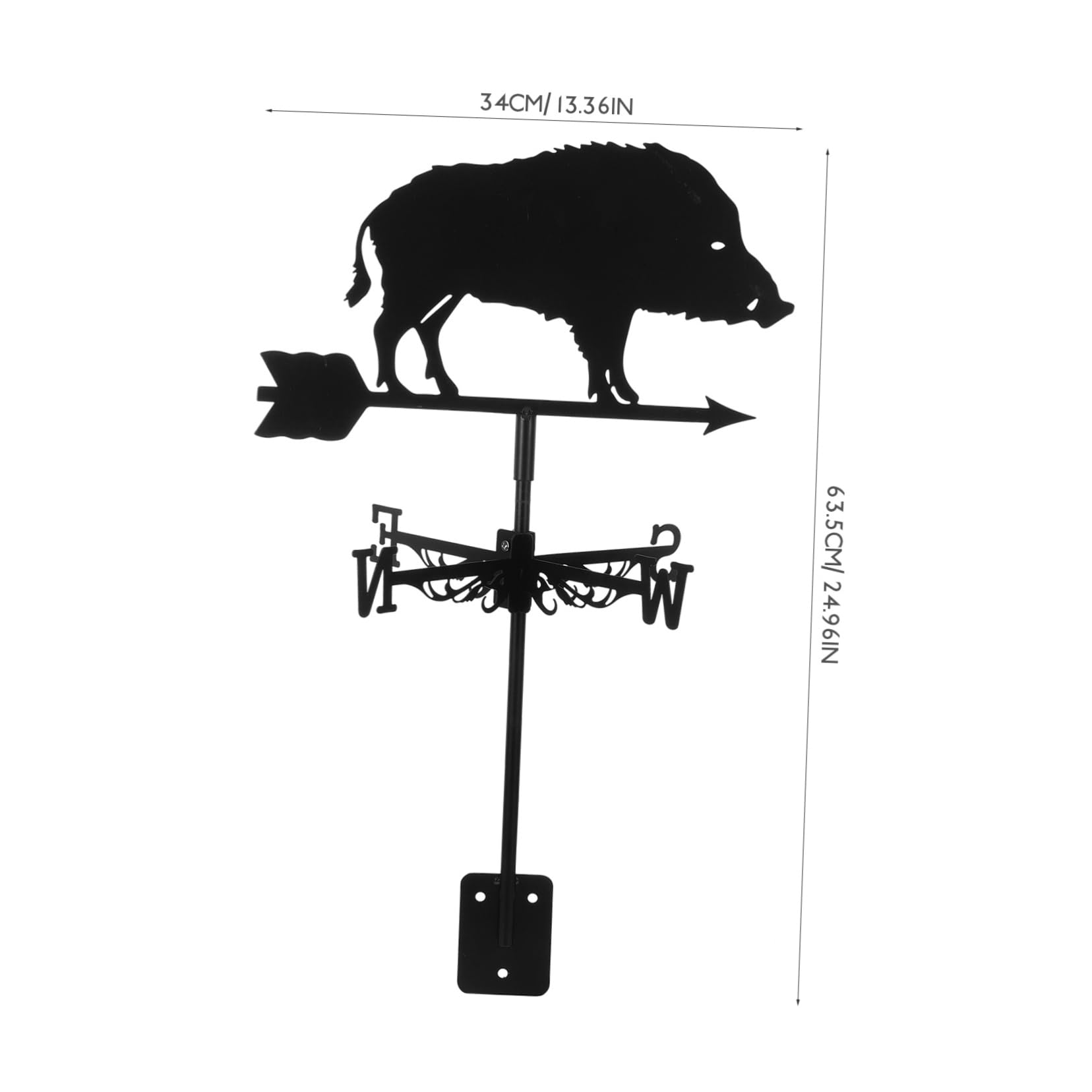 Girouette de Jardin Vintage en Fer Indicateur Direction Vent pour Piquet Jardin Extérieur