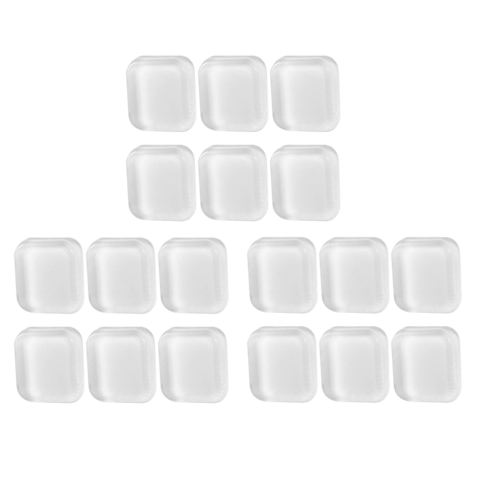 Moedweuo 18Pcs Clear Wall Protectors Pads, Self Adhesive Rubber Wall Guards For Door Handles & Furniture, Transparent Square Bumper Pads For Preventing Wall Damage