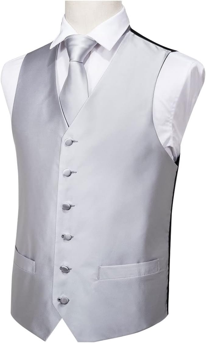 MEiiseoseoMEiiseoseo Mens Vest Dress Vest Set For Men Silk Jacquard Me Vest Suit Male Waistcoat for Wedding Business Formal Jacket (Size : XXXL)