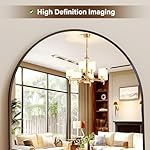 56"x21" Arched Full Length Mirror Floor Mirrors with Aluminum Alloy Frame Free-Standing Wall Mounted Floor Mirrors or Large Dressing Mirror, Black Mirror Full Length - Image 4
