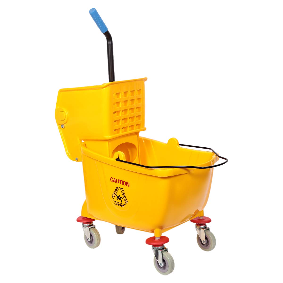 Moonlight Mop Bucket with Wheel and Wringer - 25 Liters, Yellow