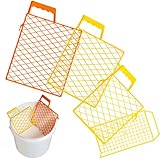 Sliner 4 Pcs Plastic Paint Roller Grid for Paint Trays 1/2/5 Gallon Buckets Yellow Sturdy Strainer Fit Gallon Container Painting Tool Multiple Size Options Home Professional Use
