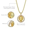 JewelryWe Men's Necklace Stainless Steel Lion Head Pendant Gold Plated Biker Necklace with 55cm Chain, for Xmas #2