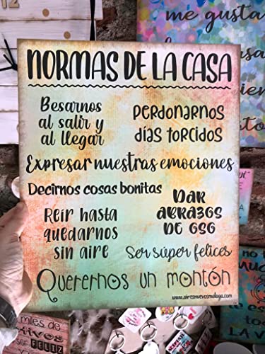 Cuadro de madera hecho a mano con frases y mensajes positivos e inspiradores para decorar el hogar y...