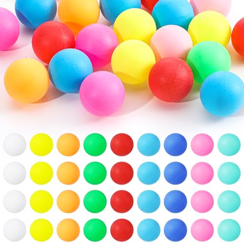 200 Pcs Colorful Table Tennis Balls, 40mm Colored Plastic Ball, Entertainment Table Tennis Ball with 2 Pcs Markers for Kid, DIY Projects, Fun Games, Handicrafts, Pet Toy