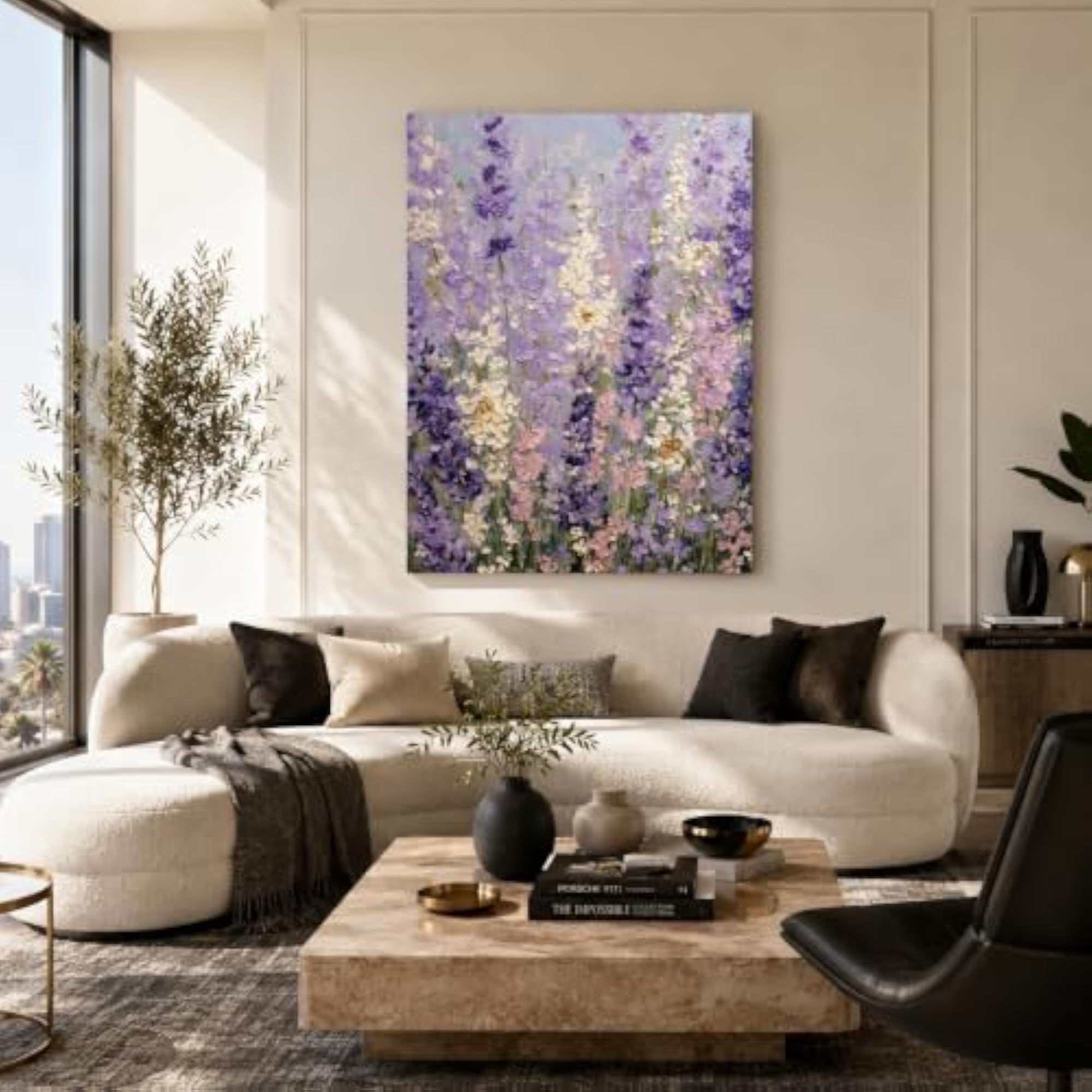 Lavender Field Textured Canvas Wall Art