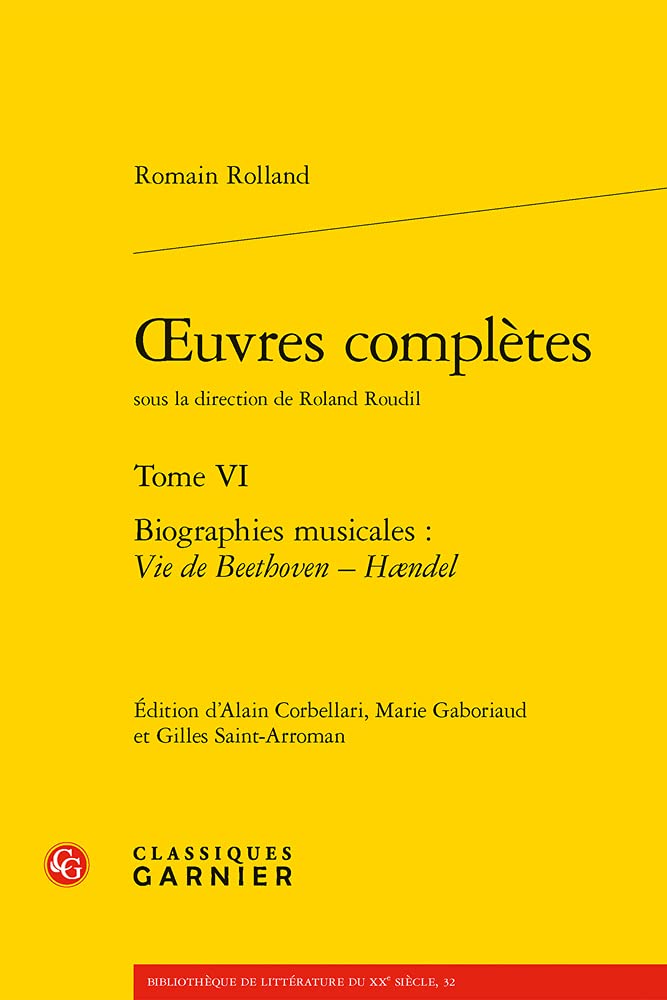 Biographies musicales de Beethoven et Haendel Tome VI livre œuvres complètes