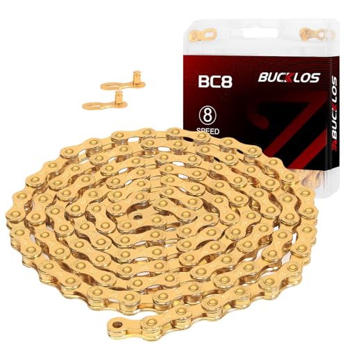 BUCKLOS 8/9/10/11/12 Speed Bike Chain for Shimano SRAM, Silver/Gold