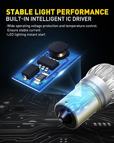 Image of AUXITO Upgraded 1156 LED Bulbs Amber Yellow Turn Signal Light, 400% Brighter BA15S 7506 1141 P21W Lights for Blinker Turn Signal Lights, Brake Tail Lights, Side Marker Light, Parking Light, Pack of 2