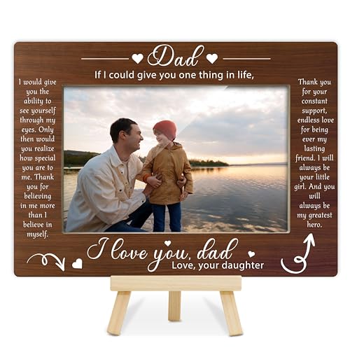 ZIIUFRN Dad Gifts, Daddy & Daughter Picture Frame 4X6, Best Dad E...