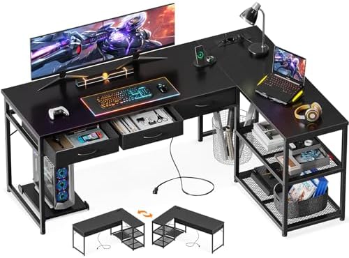 En.casa] Scrivania Angolare Con Ripiano Rialzato Tavolo A L - Foto 3