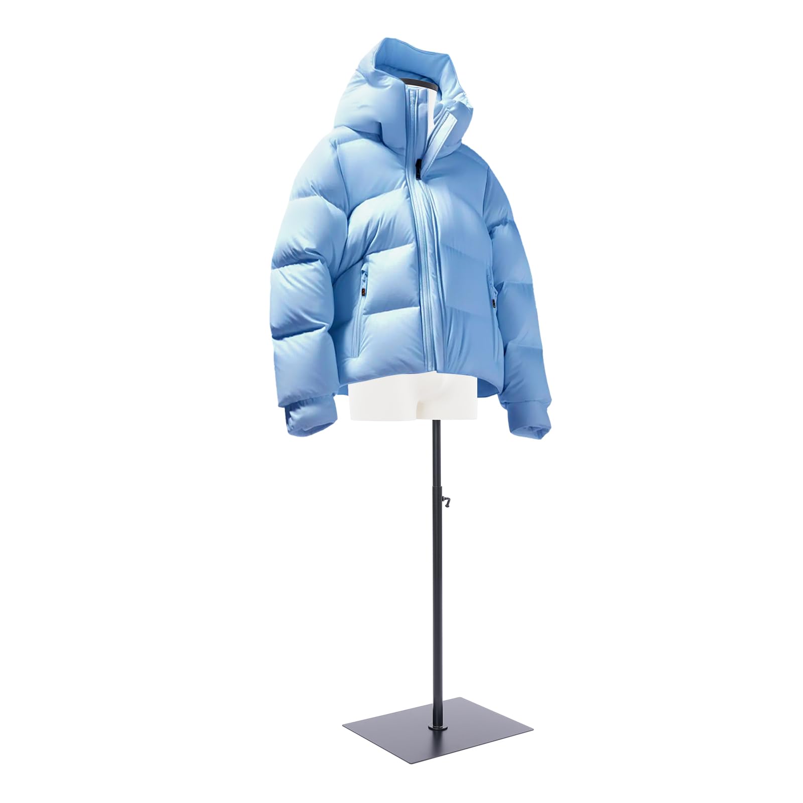 Hanmorfarbi Male Dummy Mannequin Display Stand, Half-Length Model, Full-Body Mannequin with Abs is Suitable for Clothing Stores, Window Display Clothes?Mannequin Clothing Form (Silver Stand)