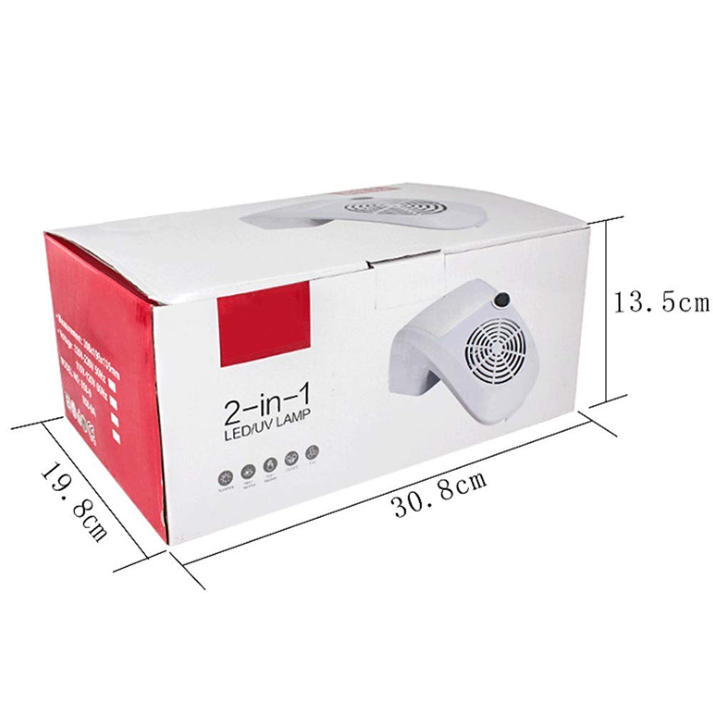 Lampa do manicure, Lampka LED do paznokci Odpylacz Odsysanie pyłu, Sprzęt zdobienia 2 w 1 z wentylatorami, Profesjonalna suszarka manicure 4-biegowym czasem