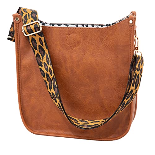 Pinafore Vegan Leather Crossbody Fashion Shoulder Bag with Adjustable Strap