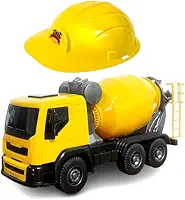 Kit Caminhão Brutale Betoneira Realista que Gira com Chapéu Capacete Construtor