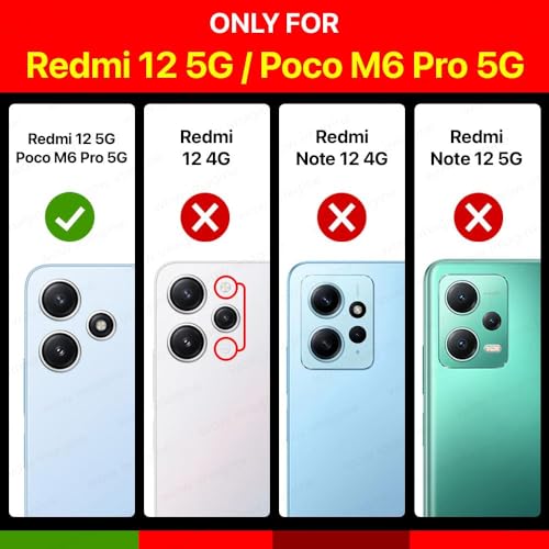 Image of WOW IMAGINE Tough Armor Bumper Mobile Back Case for Mi Redmi 12 5G | Poco M6 Pro 5G | Sliding Camera Shield Cover | Shock Proof 360 Protection | Hybrid PC + TPU | Ring Holder with Kickstand - Blue
