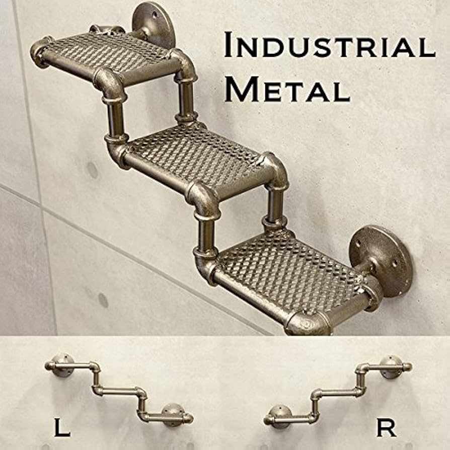 インダストリアル ガスパイプ メタル 3段 シェルフ/321 ガレージ 収納 Amazon｜インダストリアル ガスパイプ メタル 3段 シェルフ（GAS