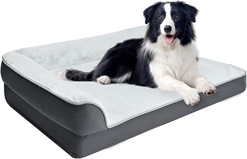 Miniatura 1 de Tienda Basics Cama lavable en forma de L para perros medianos, sofá cama antideslizante para mascotas para perros de interior, cama jaula, 36 x 27 x