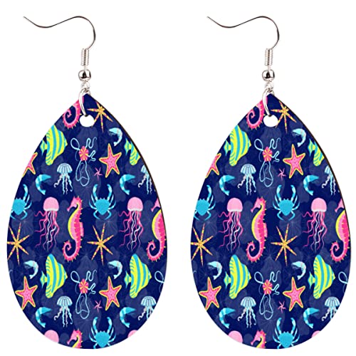 Comparativas de Caballito madera los más solicitados. 24 arete de lágrima de camarón, cangrejo, caballito de mar para mujer, aretes colgantes de madera, aretes de lágrima, aretes de hoja de gota, aretes ligeros de verano, juego de...