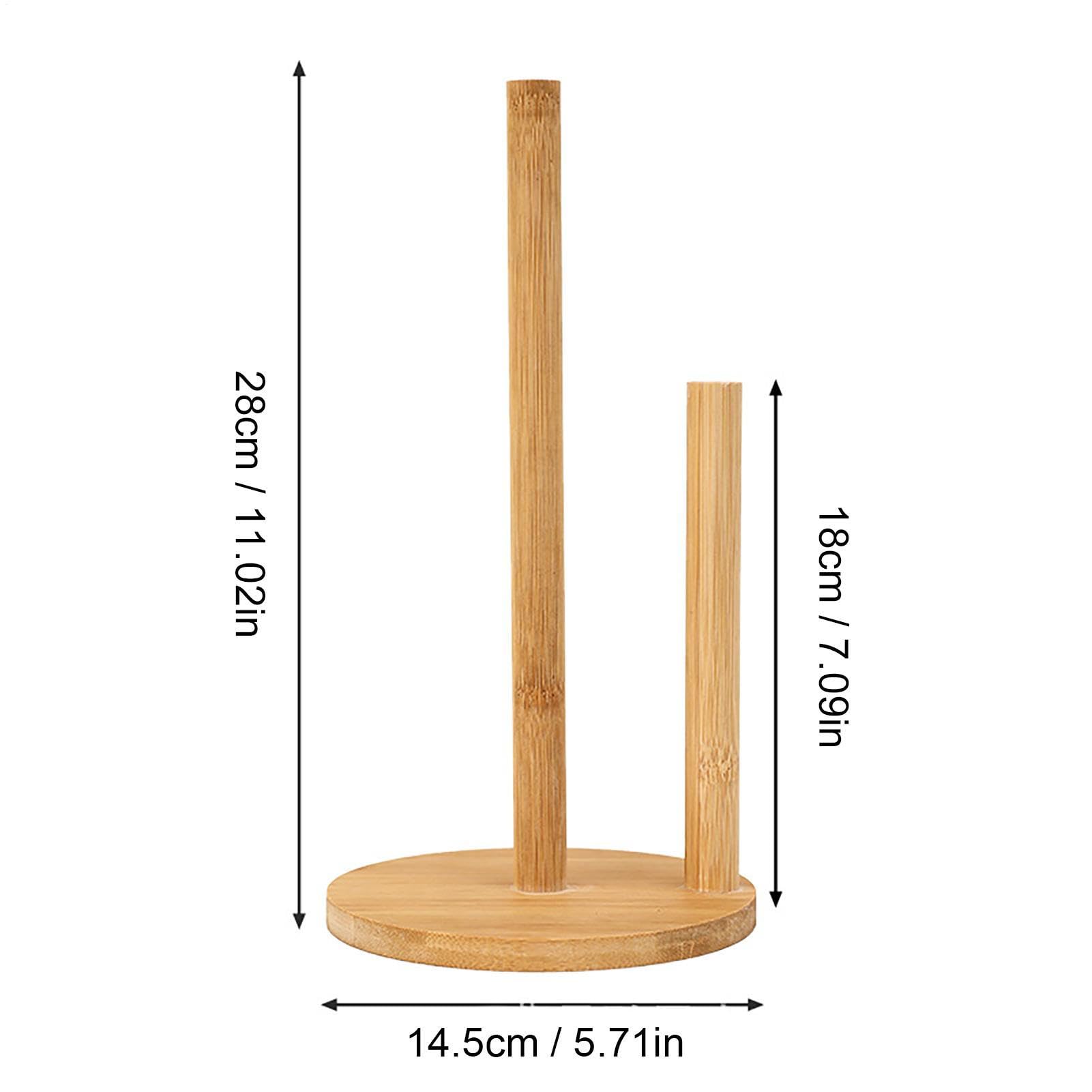 Supporto Per Rotolo Di Carta Assorbente In Bambùs, Porta Rotolo Di Carta Assorbente In Legno Da Cucina, Portarotolo Da Banco Con Base Antiscivolo, Per Pellicola Salvafreschezza, Straccio(B)