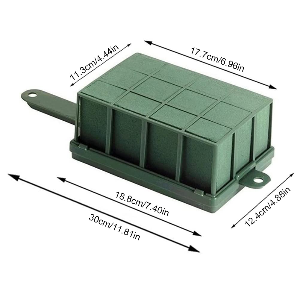 Floral Foam Cage Rectangle Flower Cage Holders with Floral Foam Floral Arrangement Supplies for Fresh Flowers, Home Weeding Decorations, Flower Cage Holder for Fresh and (green)