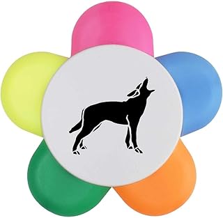 Azeeda 'Wolf Howling Silhouette' Flower Shape...