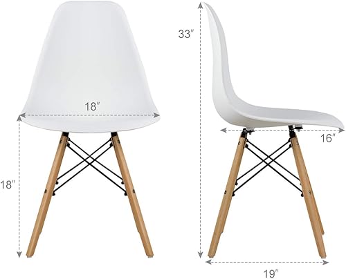 Miniatura 3 de GOFLAME DSW - Sillas de comedor, sillas de plástico con patas de madera, sillas sin brazos de estilo moderno para sala de estar, cocina, dormitorio,