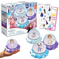Disney Frozen II CRA-Z-Snow Make Your Own Glitter Snow Globes Kit Set for Kids - Bundle of Disney Snow Globes, Stickers, More | Frozen Snowdome for Girls, Boys