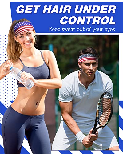 Image of Lyrow 12 Pcs Headbands for Men Running Headband Mens Sweat Bands Headbands for Tennis Athletic Cycling Basketball Yoga Workout Outdoor Sports Gym Jogging Exercise
