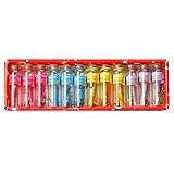 LEFV 12Pcs Message Bottles With Cork Small Glass Vials Sand Wishing Bottles Charms with Paper Dried