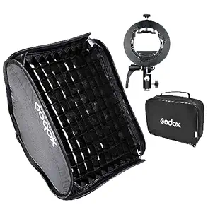 Godox 80cm x 80cm Foldable Universal Softbox with Honeycomb Grid + S2 Speedlite Bracket for Godox V1 Series, AD200Pro, AD200, AD400Pro, V860II Series, TT350 Series Flash Speedlite (SGGV8080cm)