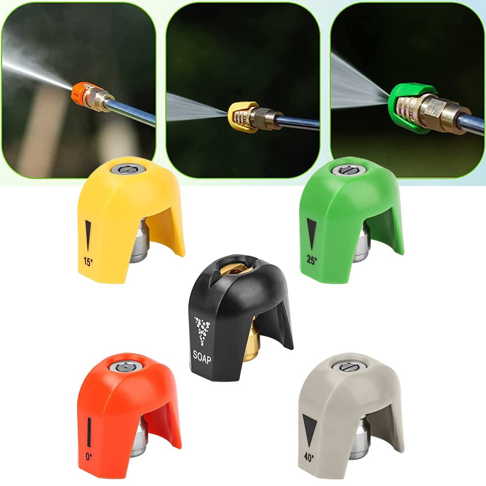 Pressure Washer Flat Nozzle 0/15/25/40 Degree 035 Orifice Quick Connect Nozzle Kit for SPX3000 Series