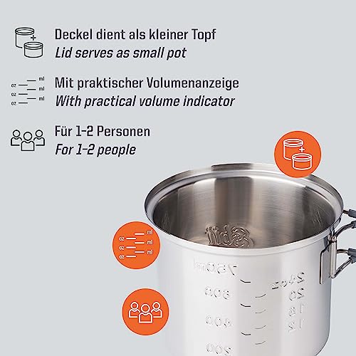 Kit de cuisine à alcool Esbit compact avec deux casseroles
