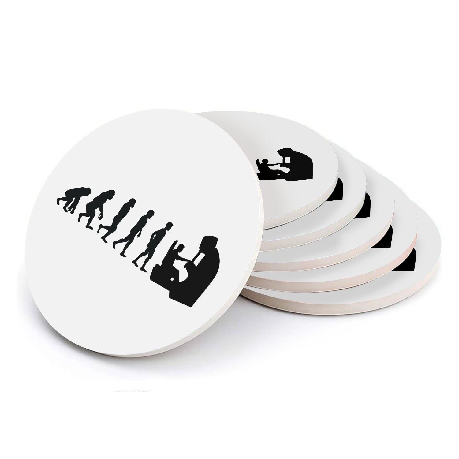 Sous verre ronds en céramique gaming jeux vidéo lot de 6 dessous de verre 108mm