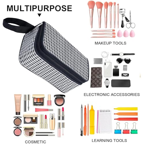 Image of Storite Set of 3 Travel Pouch Bags - Clear PVC Toiletry, Cosmetic & Storage Organizer Bags for Travel, Gym, Makeup & Daily Use Waterproof Zipper Bags (Grey & Black)