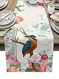 Animals Table Runner, Wrinkle Proof Burlap Table Runners, Table Decorations for Tea Table, Shoe...