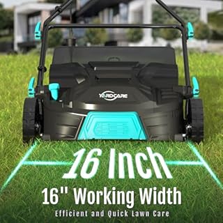 16-Inch 2-in-1 Electric Dethatcher and Scarifier, Lawn Tool with 12-Gallon Thatch Collection Bag, 5-Position Depth Adjustment, Foldable Design