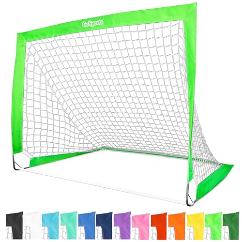 Image of GoSports Portable Soccer Goals for Kids - 13 Color Options - Choose 4 x 3 ft or 6 x 4 ft - Team Tone Pop Up Nets for Backyard