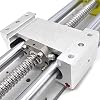 Electric Linear Stage Actuator Length 100mm Ballscrew 1605 Double Optical Axis Linear Rail Guide Slide Stage with Nema23 Bracket and Limit Switch for DIY CNC Router Controller
