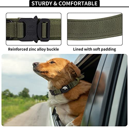 Tactical Airtag Dog Collar Leash Set,Feeyar Heavy Duty Air Tag Dog Collar With Handle Bungee Leash,Military Dog Collar With Apple Airtag Holder And Handle,Gps Dog Collar For Medium Large Dogs. #TOP3