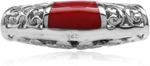 Miniatura 13 de Silvershake Colgante de diapositiva con incrustaciones de filigrana de plata de ley 925 chapada en oro blanco