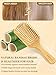 Bamboo Hair Brush for Men Women Detangling Thick Curly Hair, Natural Bamboo Bristles Wooden Paddle Hairbrush with Ergonomic handle for All Hair Types