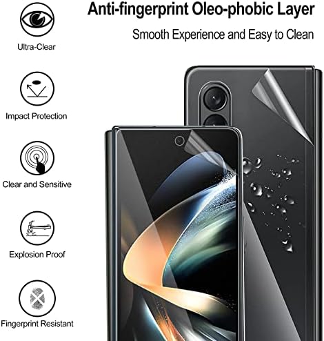 Olycism Compatible for Samsung Galaxy Z Fold 4 Screen Protector (2 Pack) Bubble-Free Case-Friendly Design Ultra Slim Plastic Screen Protector Film NOT Glass High Definition No Lifting on Edges