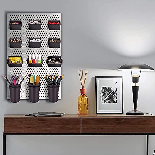 Image of G.CORE 9-Pack PegBoard Cups with Loops, Peg Board Hooks Assortment Organizer Accessory, Various Tools Storage Arrange Kit for Garage Craft Workshop Workbench Hobby